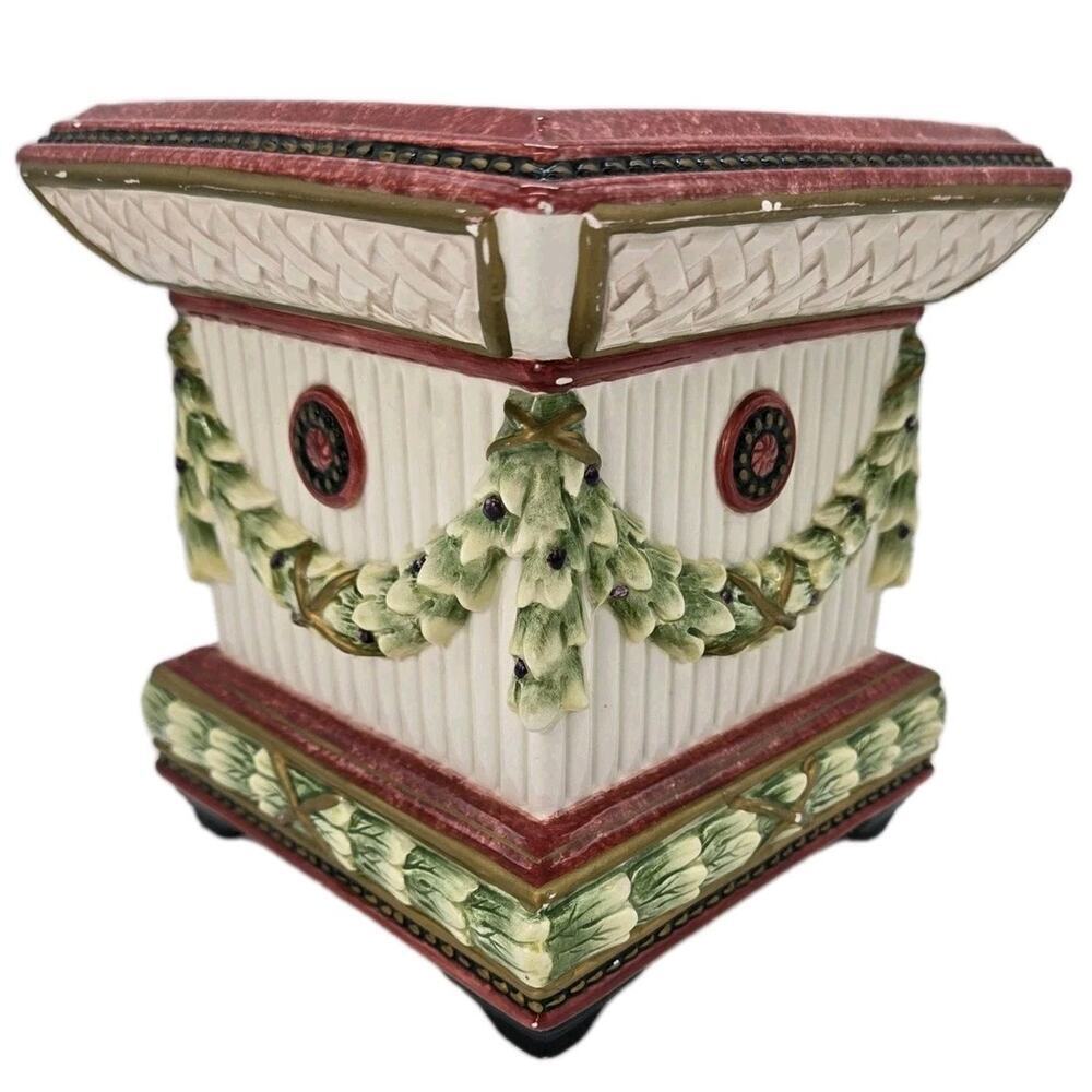 Vintage FITZ & FLOYD CLASSICS Equestrian PILLAR CANDLE HOLDER Pedestal 5x6"